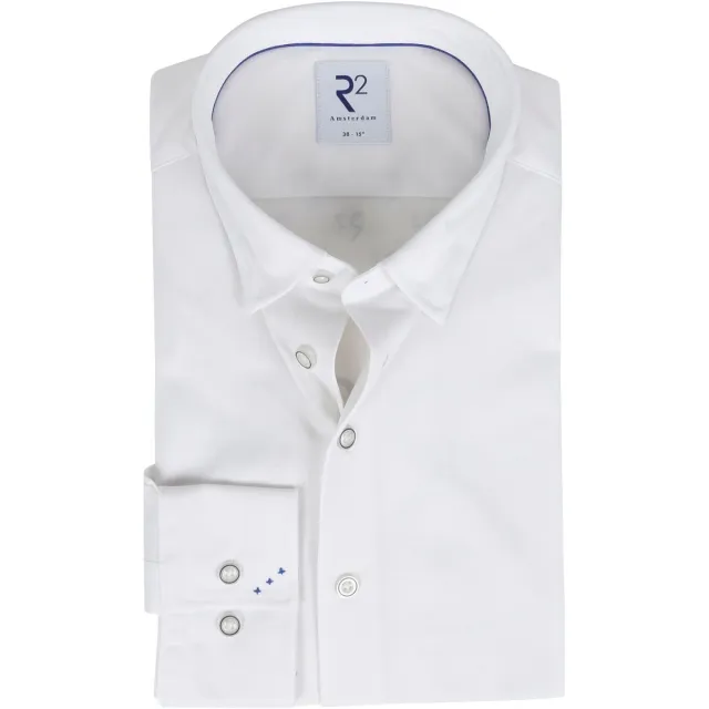 R2 Amsterdam Overhemd Lange Mouw R2 Amsterdam R2 Overhemd Uni Wit