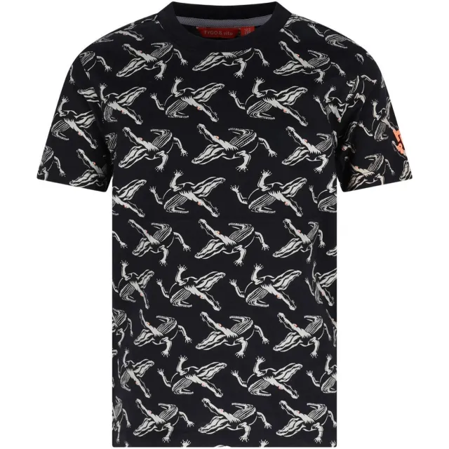 TYGO & vito jersey t-shirt zwart all-over print, foto 2