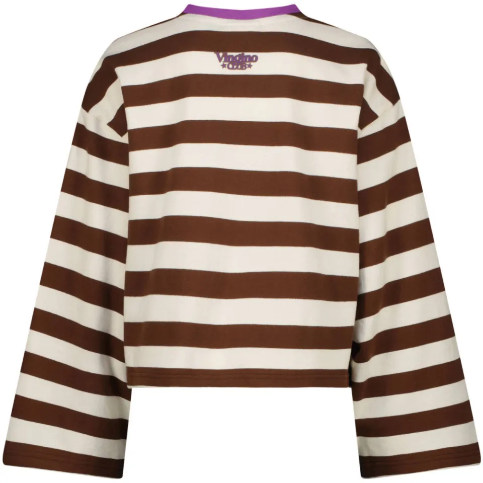 Vingino Josien longsleeve donkerbruin donkerbruin/wit, foto 3