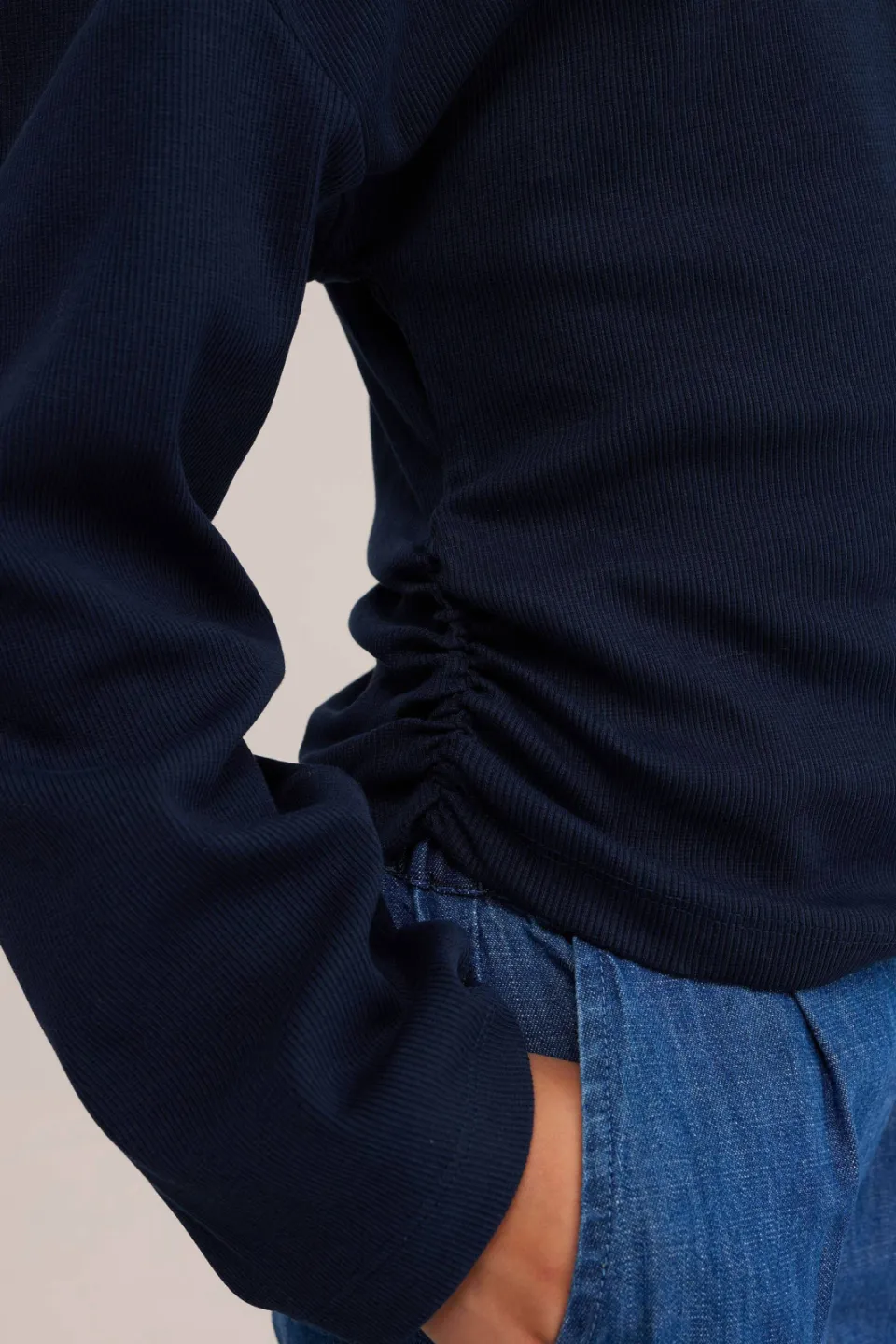 WE Fashion gebreide top marineblauw, foto 5