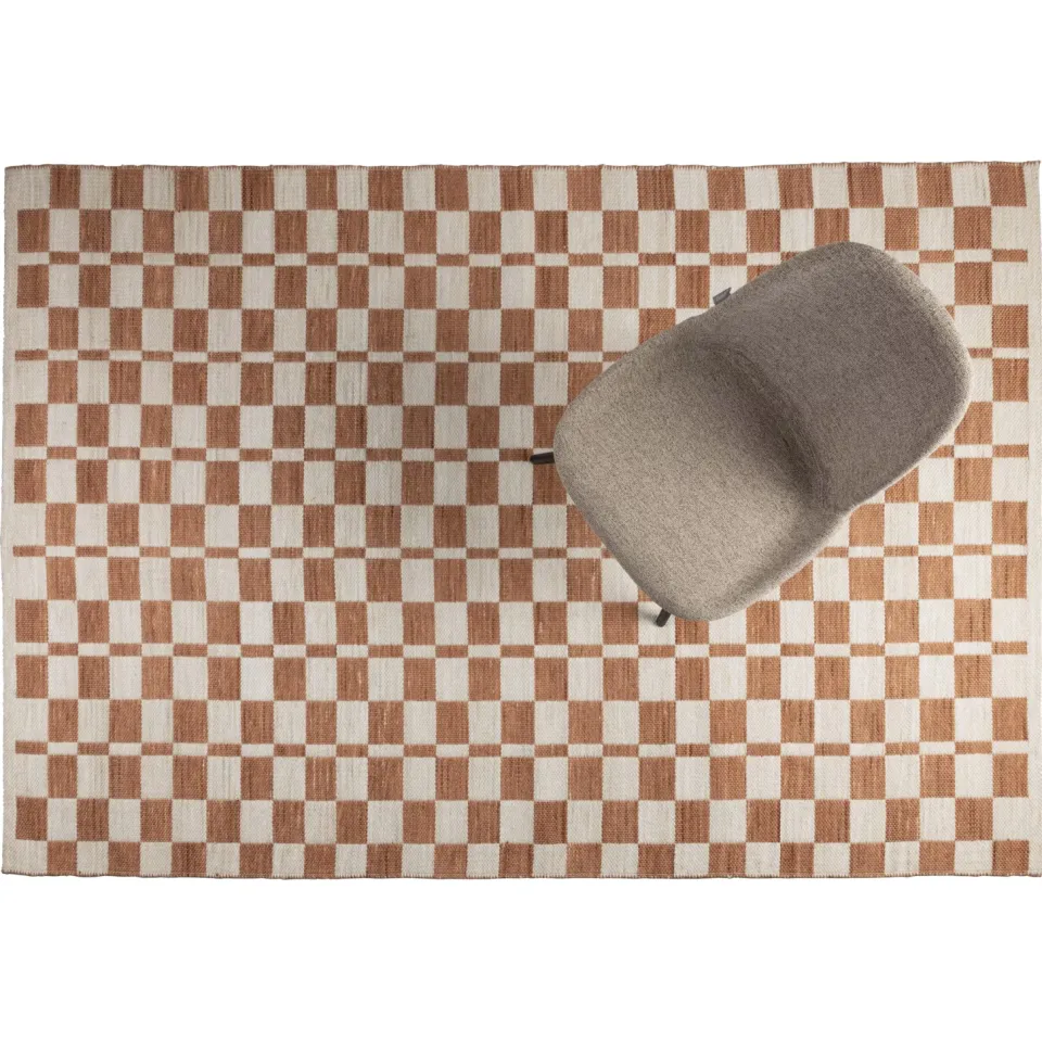 Zuiver Checker vloerkleed terra beige, foto 2