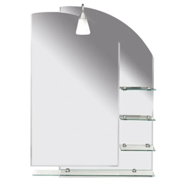Sapho Badkamerspiegel Sapho Wega 65x90 cm met Planchetten Glas Aluminium