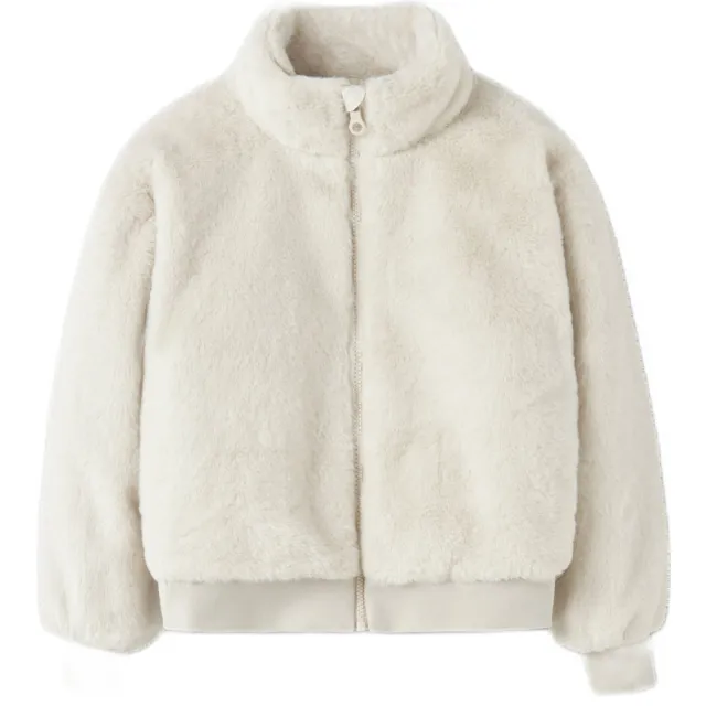NAME IT KIDS faux fur jas ecru
