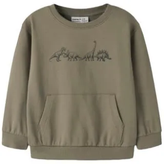 NAME IT MINI rechtvallende sweater met print - groen Printopdruk