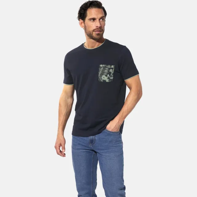 Babista Rigatuli T-shirt donkerblauw met bloemen groen/blauw