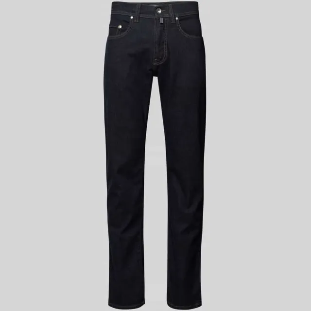 Pierre Cardin Lyon tapered jeans donkerblauw Blauw/zwart stonewash