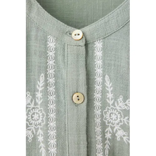 Mango Teen blouse met borduursels groen, foto 7