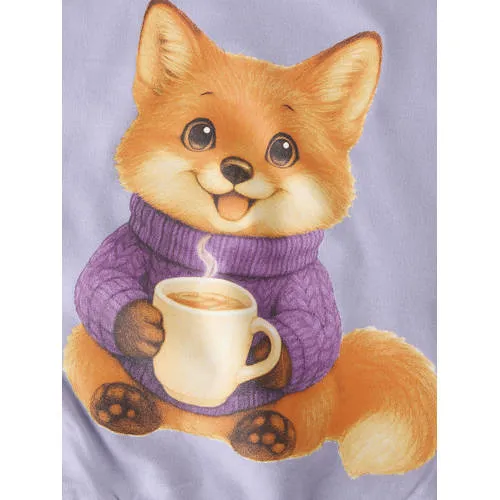 NAME IT MINI rechtvallende sweater met print - lila Paars Printopdruk, foto 3