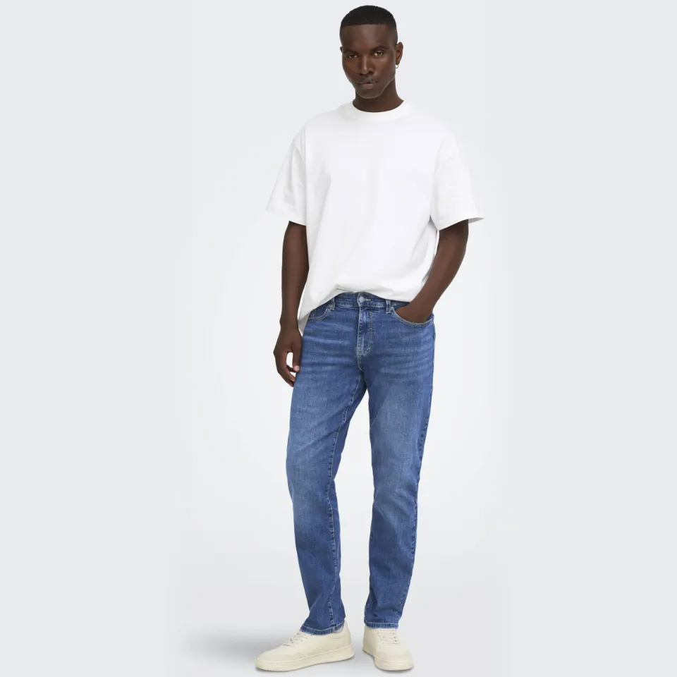 Only & Sons ONSWEFT regular fit jeans - mediumblauw, foto 4