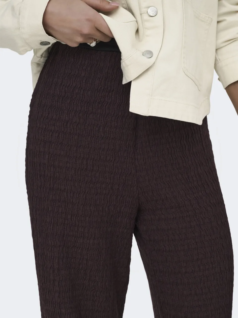 Only high waist casual broek bruin, foto 5
