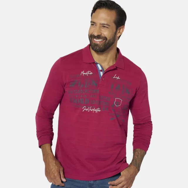 Jan Vanderstorm Loose polo Plus Size MAKSE donkerrood