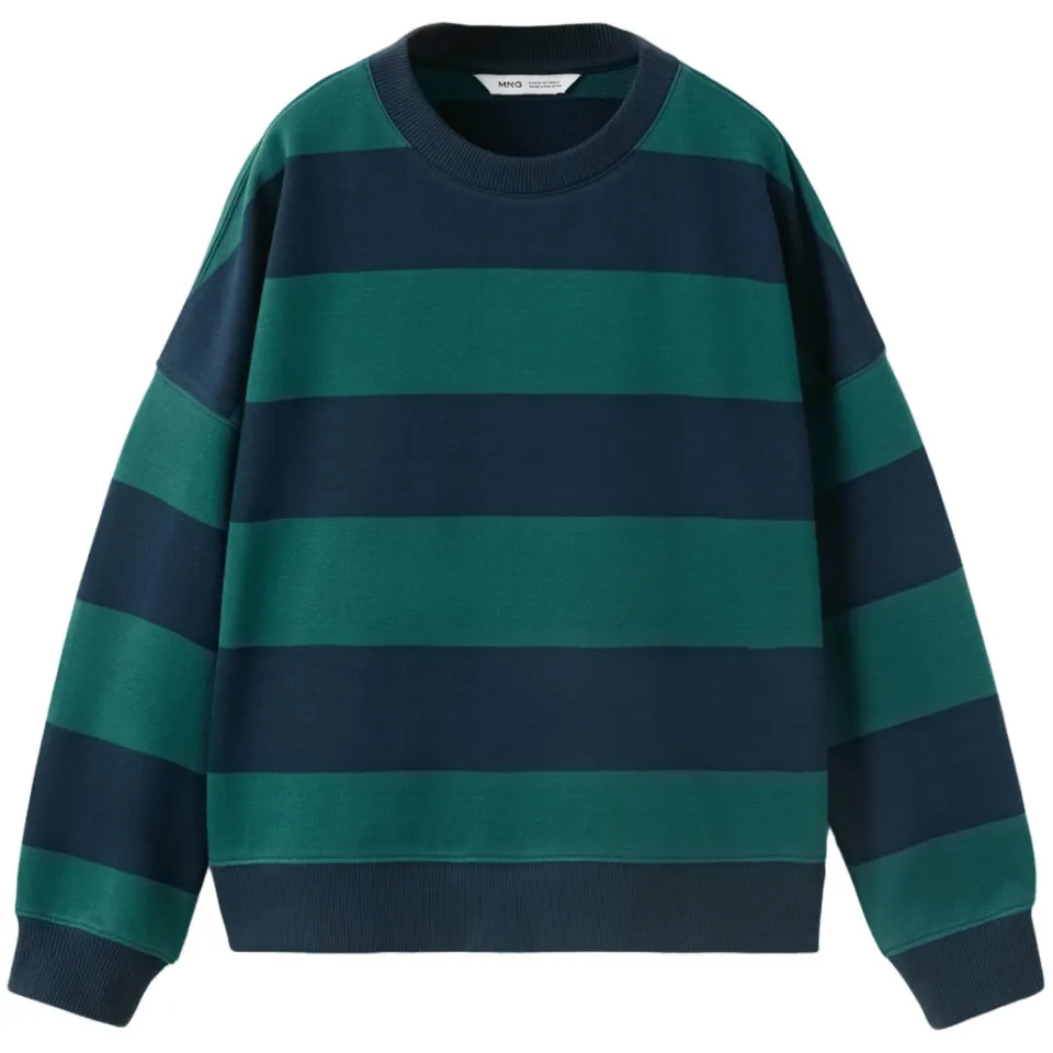 Mango Kids gestreepte sweater - donkergroen, foto 2