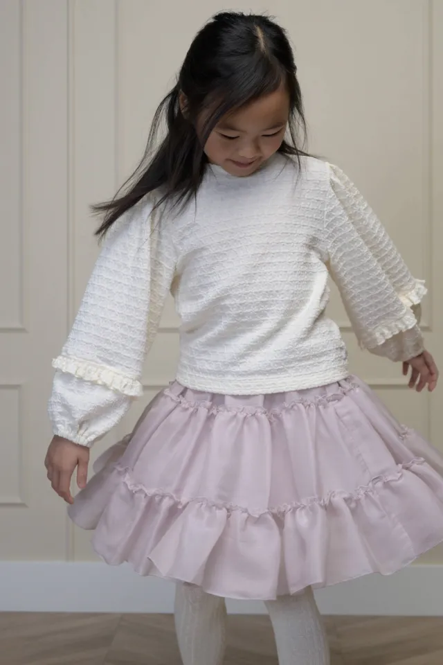 Le Chic blousetop met ruches offwhite, foto 3