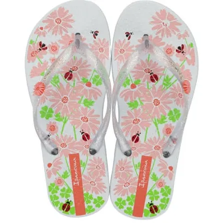 Ipanema slippers wit/meerkleurig Meisjes Polyester Wit/roze/groen