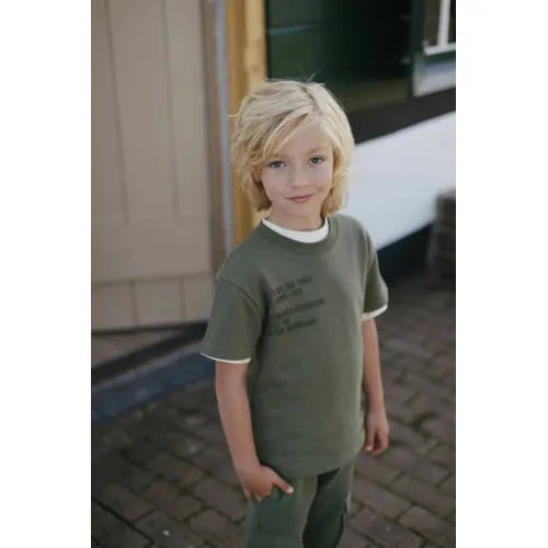 Levv Little t-shirt groen met tekstprint, foto 4