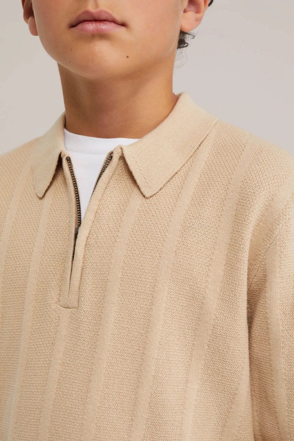WE Fashion gebreide polo - beige, foto 5