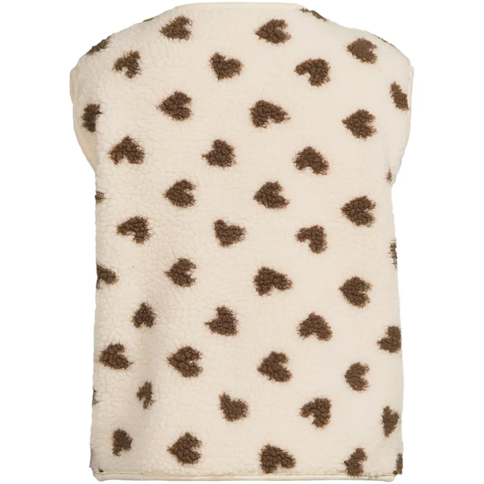 Me & My Monkey gilet met hartjes - beige/bruin, foto 4