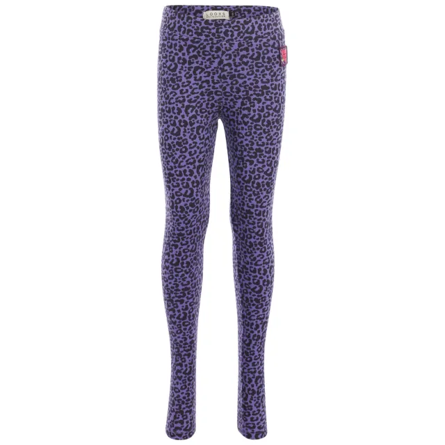 LOOXS little skinny legging met panterprint paars, foto 2