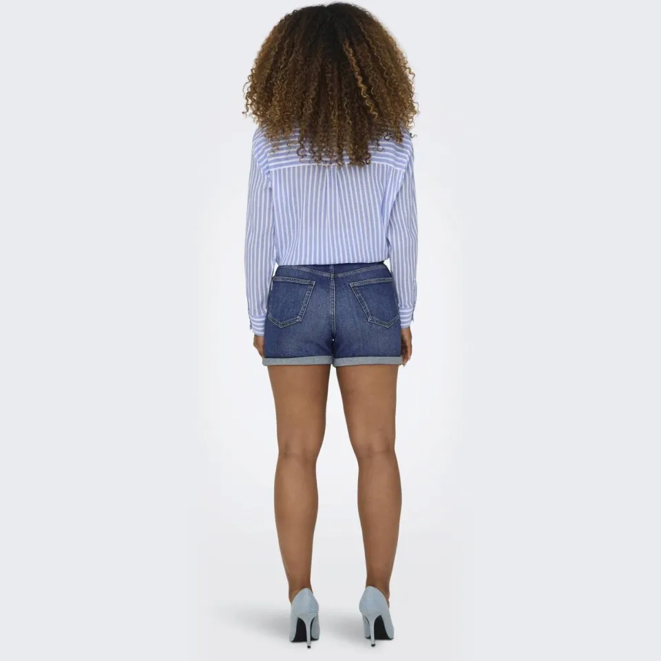 Only ONLJOSEPHINE jeansshort medium blue denim, foto 4