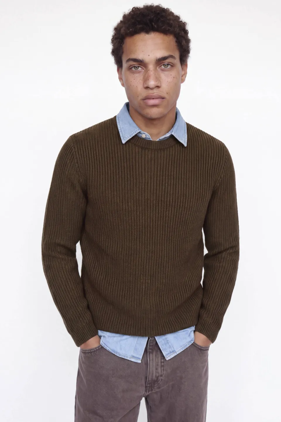 Jack & Jones ESSENTIALS regular fit gebreide trui - cocoa, foto 3