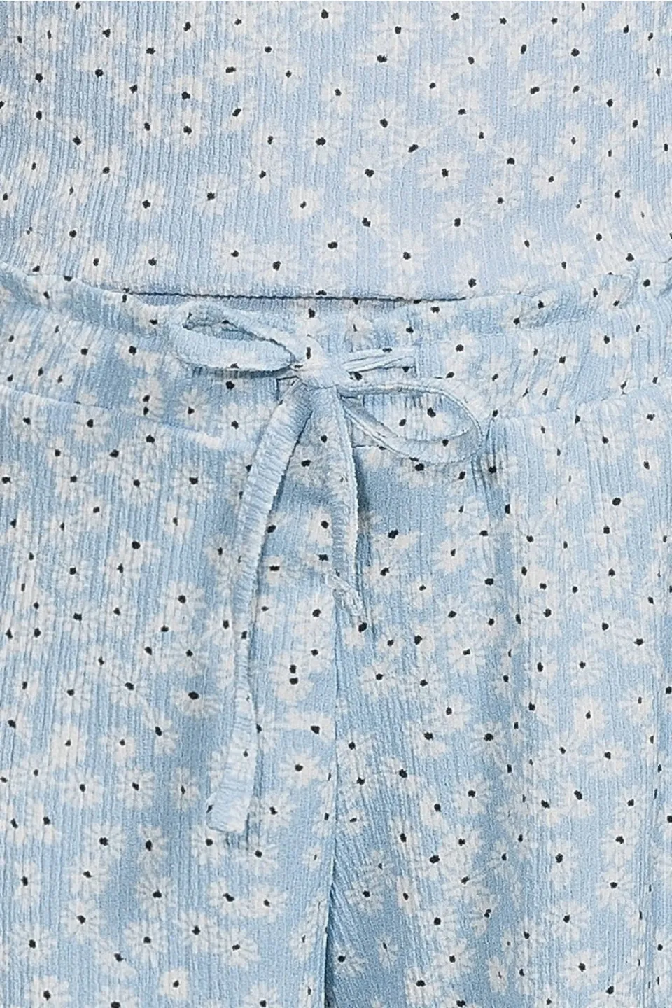 Anytime wide leg crinkle broek bloemenprint lichtblauw, foto 5