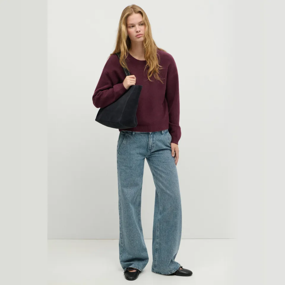 Mango TEEN gebreide trui met wol - donkerrood