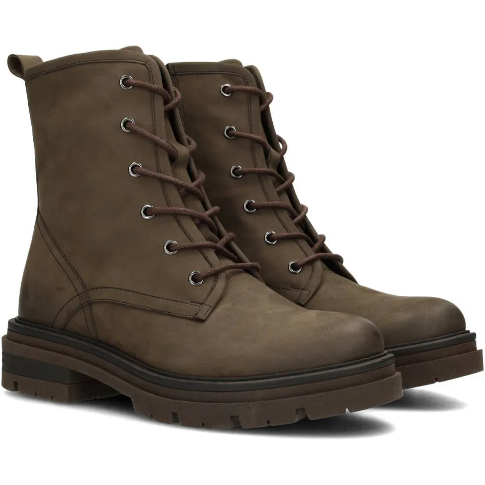 Poelman Jae nubuck veterboots donkerbruin, foto 3
