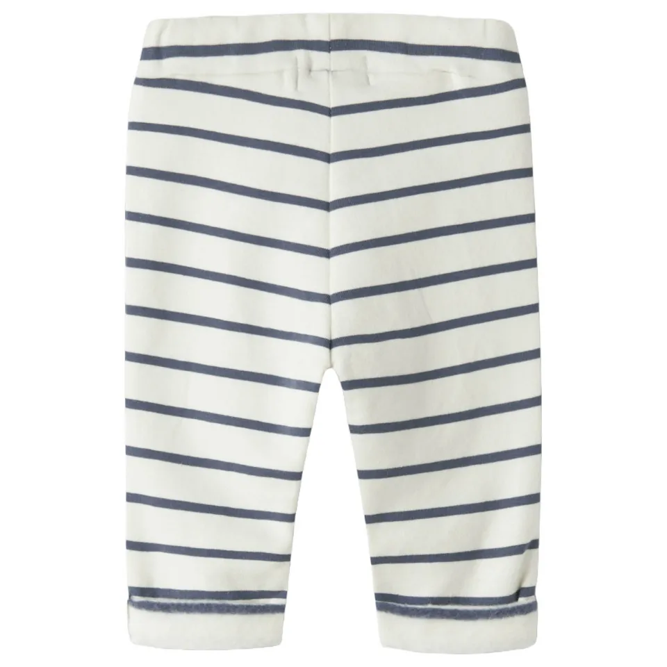 NAME IT BABY regular fit gestreepte joggingbroek ecru, foto 2