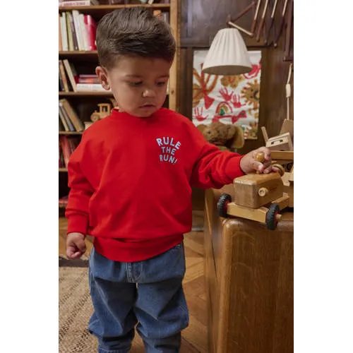 Z8 mini sweater Deen met backprint rood, foto 4