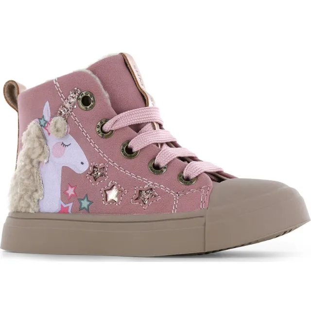 Shoesme Unicorn hoge veterboots roze Oud roze unicorn
