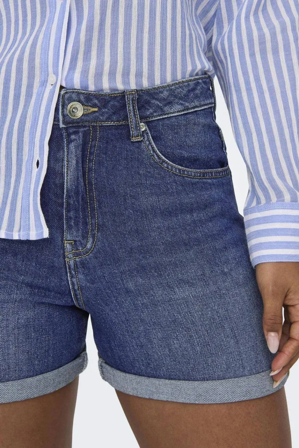 Only ONLJOSEPHINE jeansshort medium blue denim, foto 7