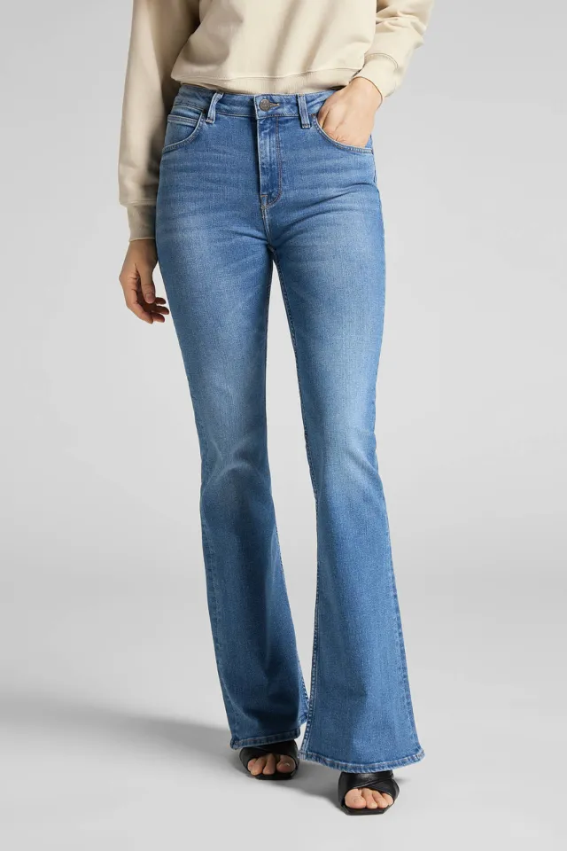 Lee high waist flared jeans Breese light blue denim