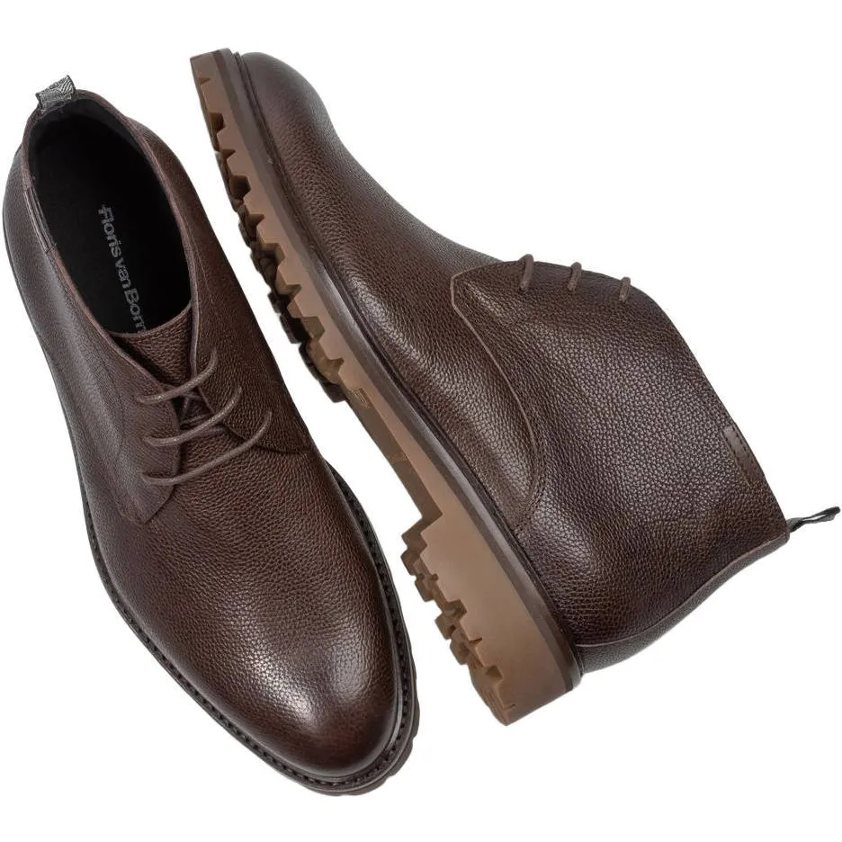Floris Van Bommel suède veterboots met profielzool - donkerbruin, foto 4