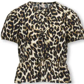 Only blousetop ecru Ecru/zwart