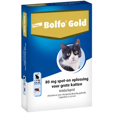Bolfo Gold 80 vlooiendruppels voor grote kat