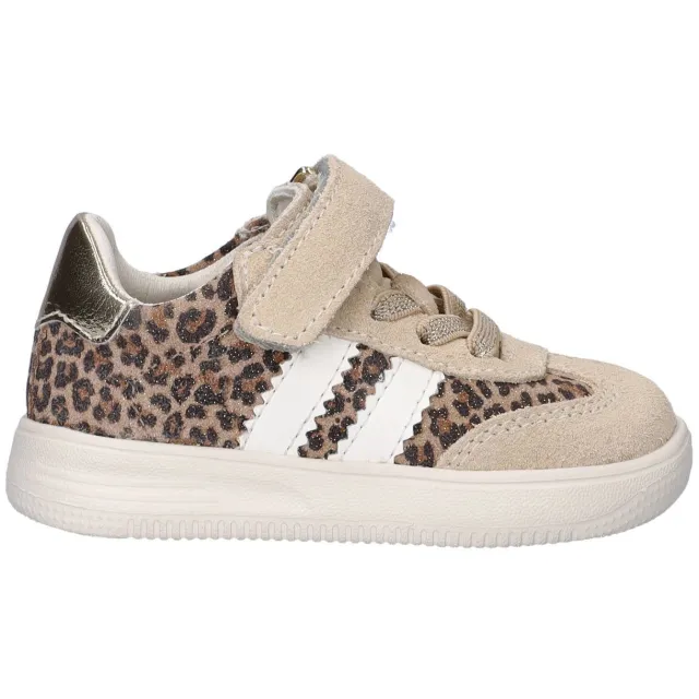 Nelson Kids suede sneakers beige panterprint
