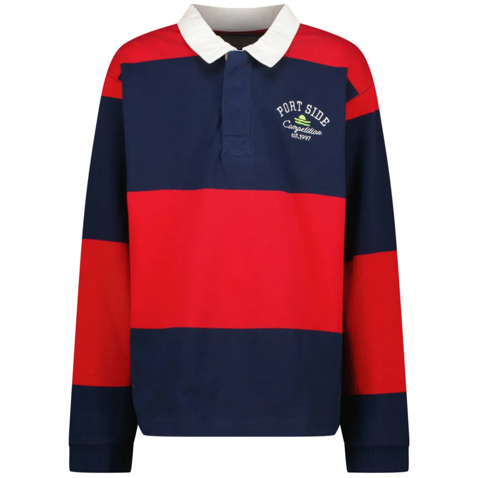 Vingino gestreepte longsleeve rood navy, foto 2