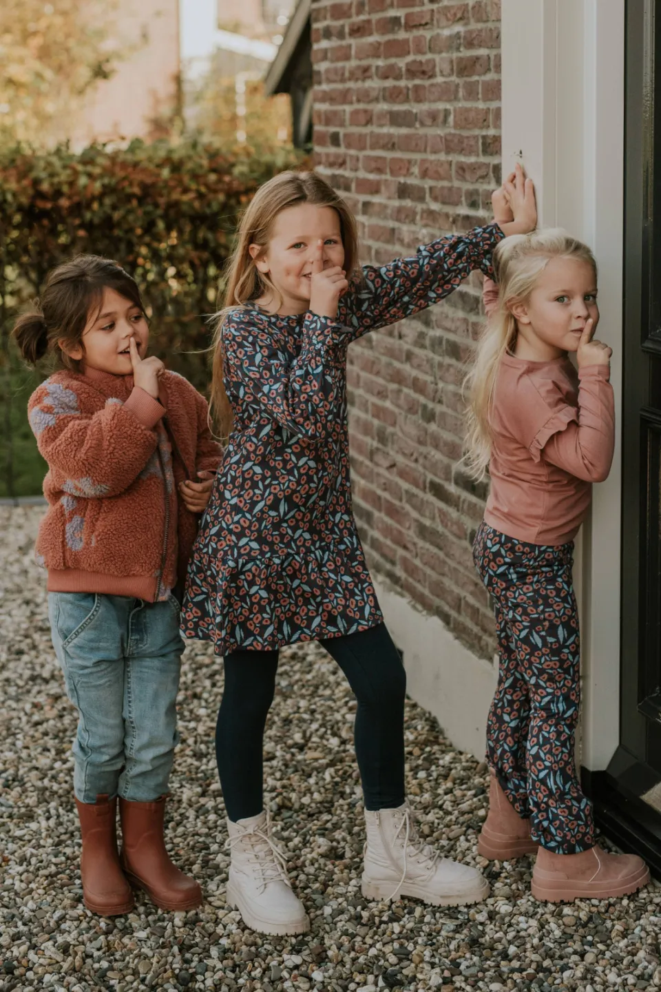 Koko Noko flared broek met bloemenprint blauw/roze, foto 5