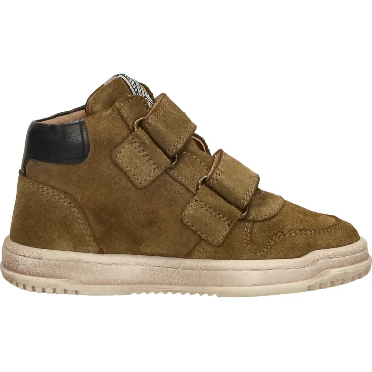 Develab Klittenband Hoog hoge sneakers cognac