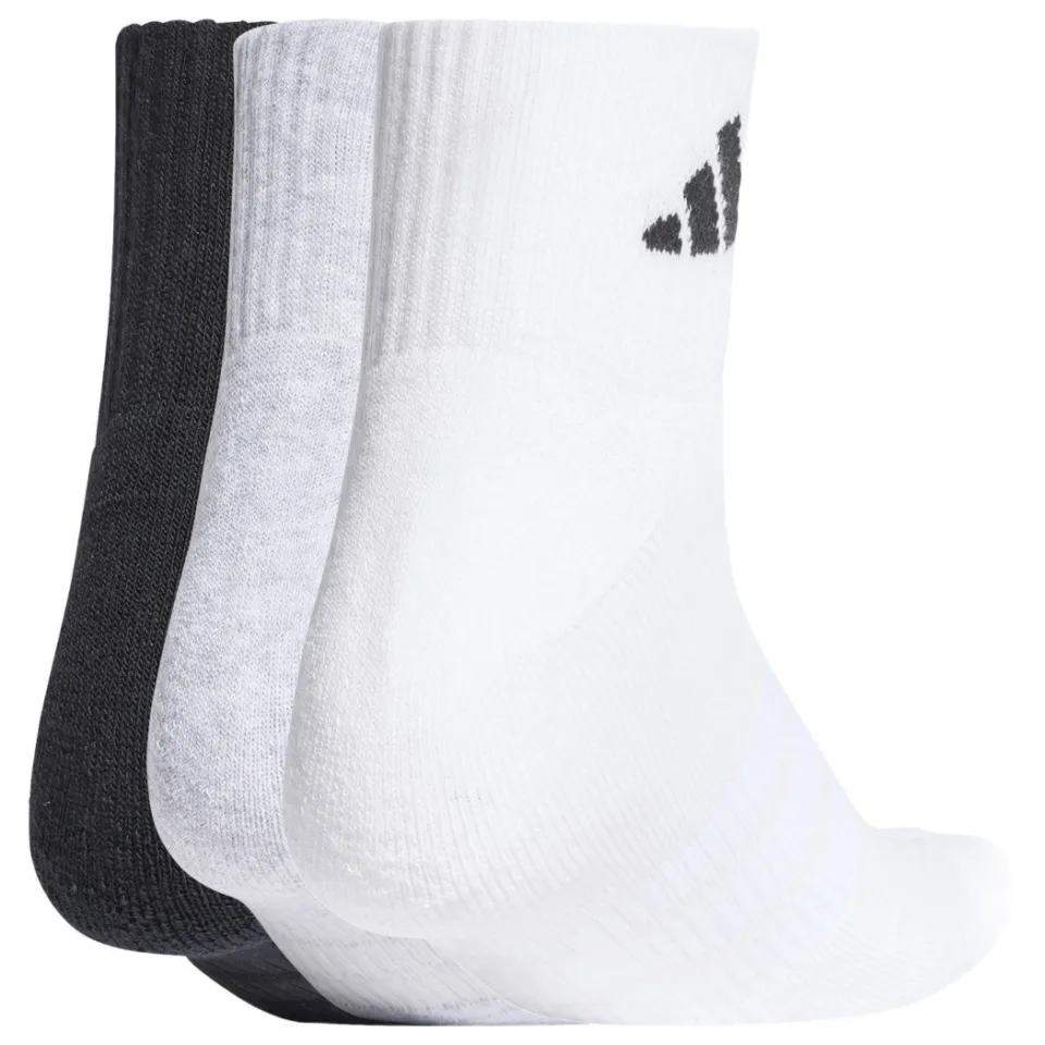 Adidas Essential ankle sportsokken zwart wit grijs 3-pack, foto 2