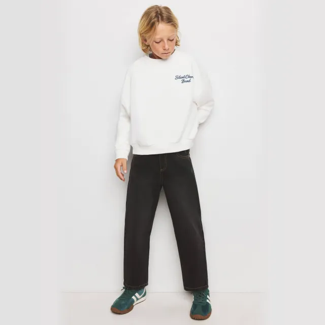 Mango Kids sweater met backprint - wit