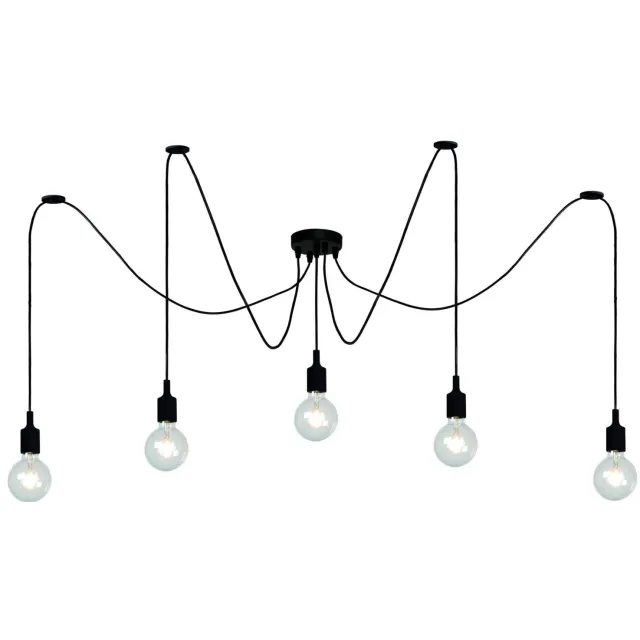 Lucide FIX - Hanglamp - 5xE27 - Zwart