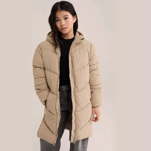 WE Fashion gewatteerde winterjas beige, foto 4