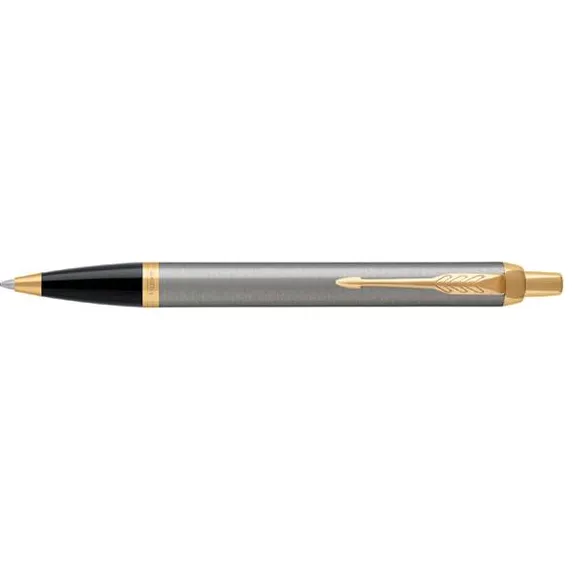 Parker Balpen parker im brushed metal gt medium blauw