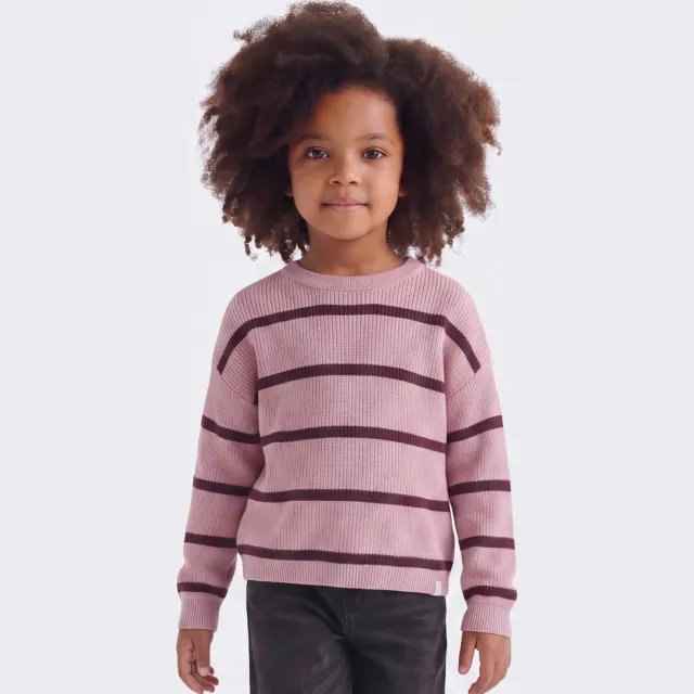 Only KIDS ONLY MINI gebreide gestreepte trui - lila Lila/paars