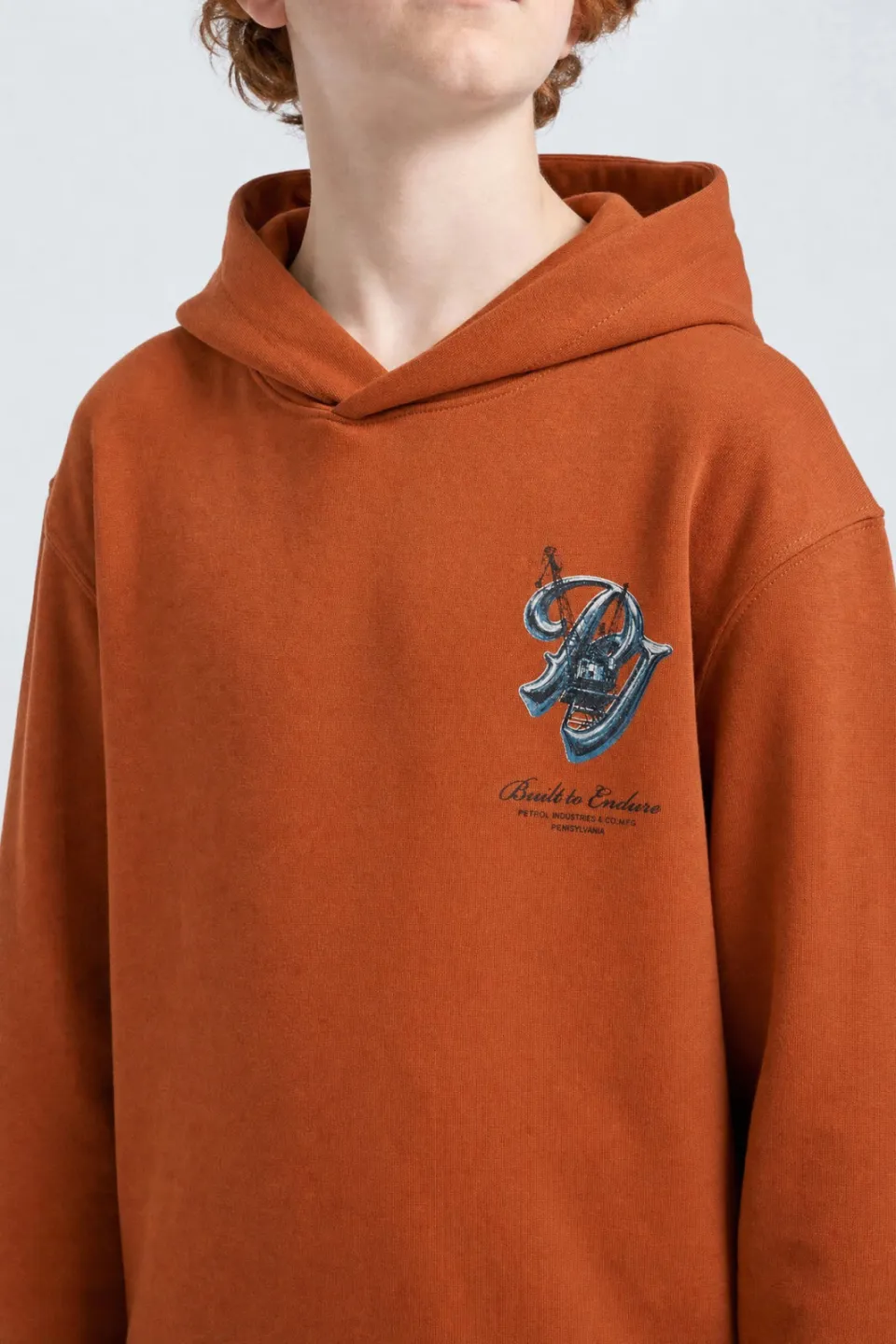 Petrol Industries hoodie met backprint - oranje, foto 6