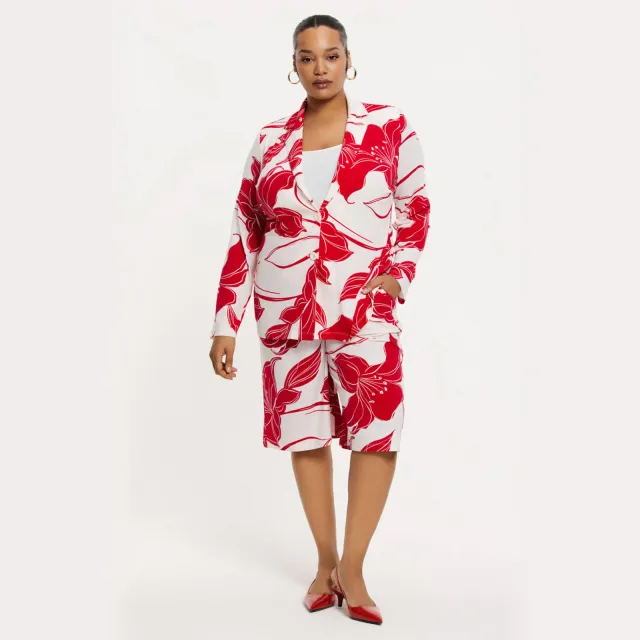 Yoek Lily bermuda short rood
