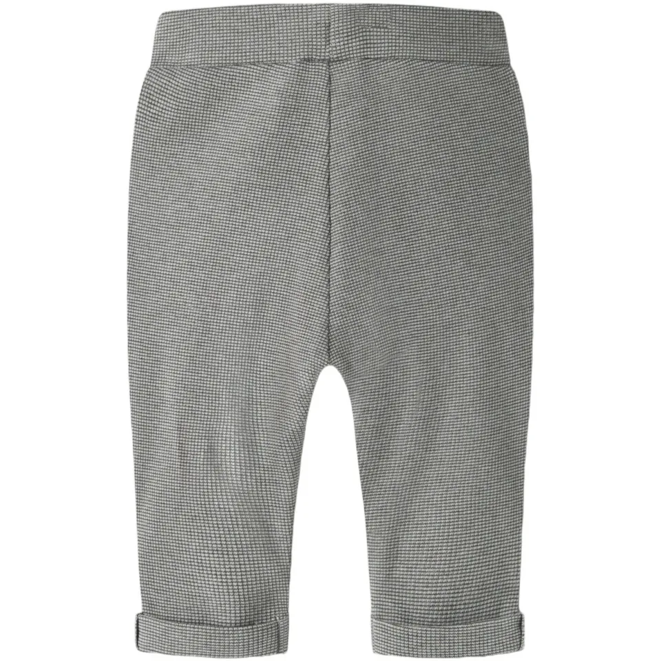 NAME IT BABY gebreide babybroek grijsgroen