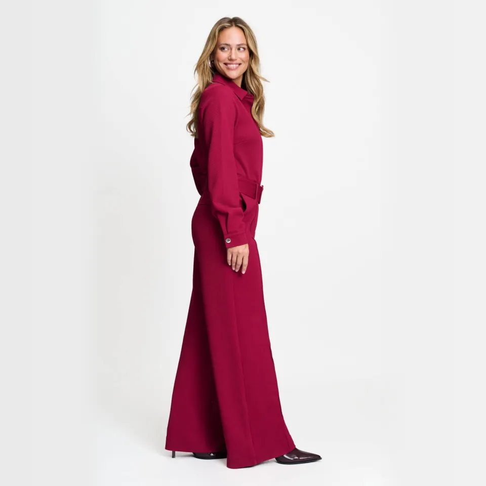 POM Amsterdam Megan jumpsuit donkerrood bordeaux, foto 4