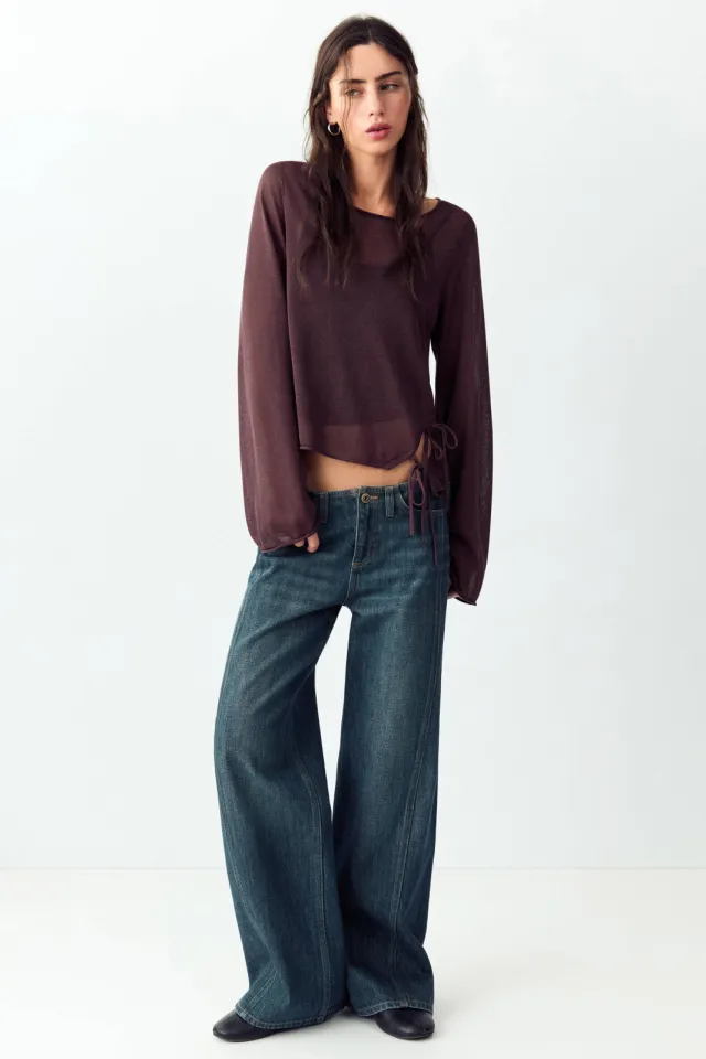 Mango TEEN wide leg jeans - mediumblauw Medium blue denim